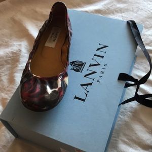 Lanvin Floral Patent Ballet Flats